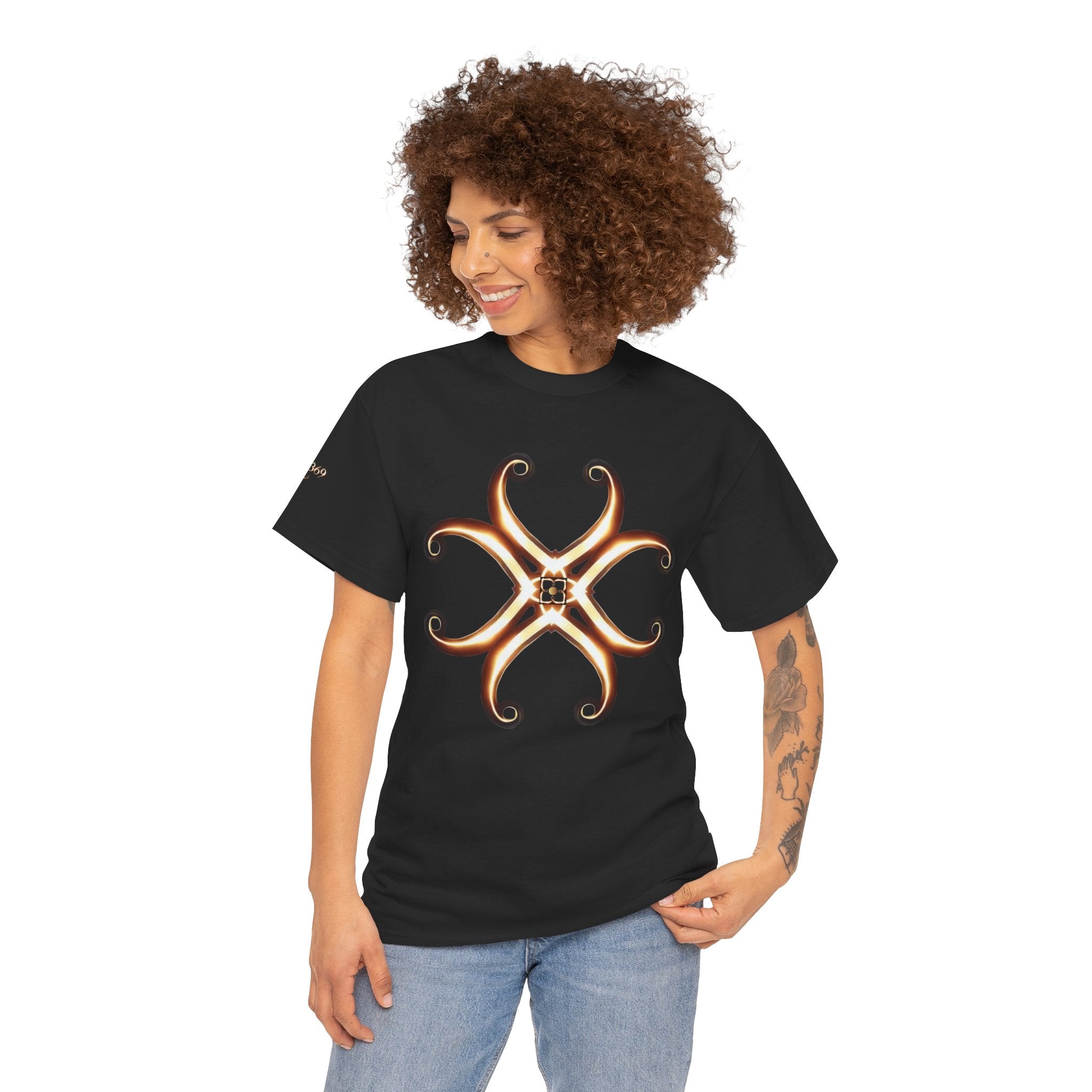 Fractal Starburst Tee — Golden Sacred Geometry Design