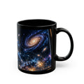Galaxy Constellation Black Mug – Cosmic Spiral Stars & Nebula Coffee Cup (11oz/15oz)