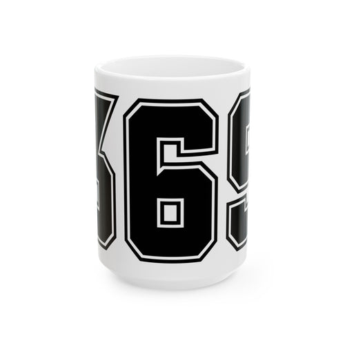 369 Retro Number Ceramic Mug — Vintage Sports Jersey Style Coffee Cup (11oz/15oz)