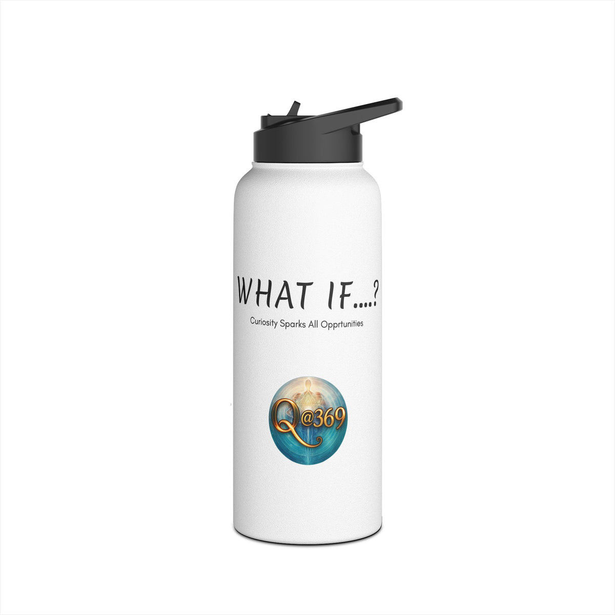 Stainless Steel Water Bottle — "What If...?" Inspirational Travel Bottle