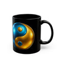 Yin Yang Metallic Blue & Gold Ceramic Mug (11oz, 15oz) — Spiritual Balance Gift