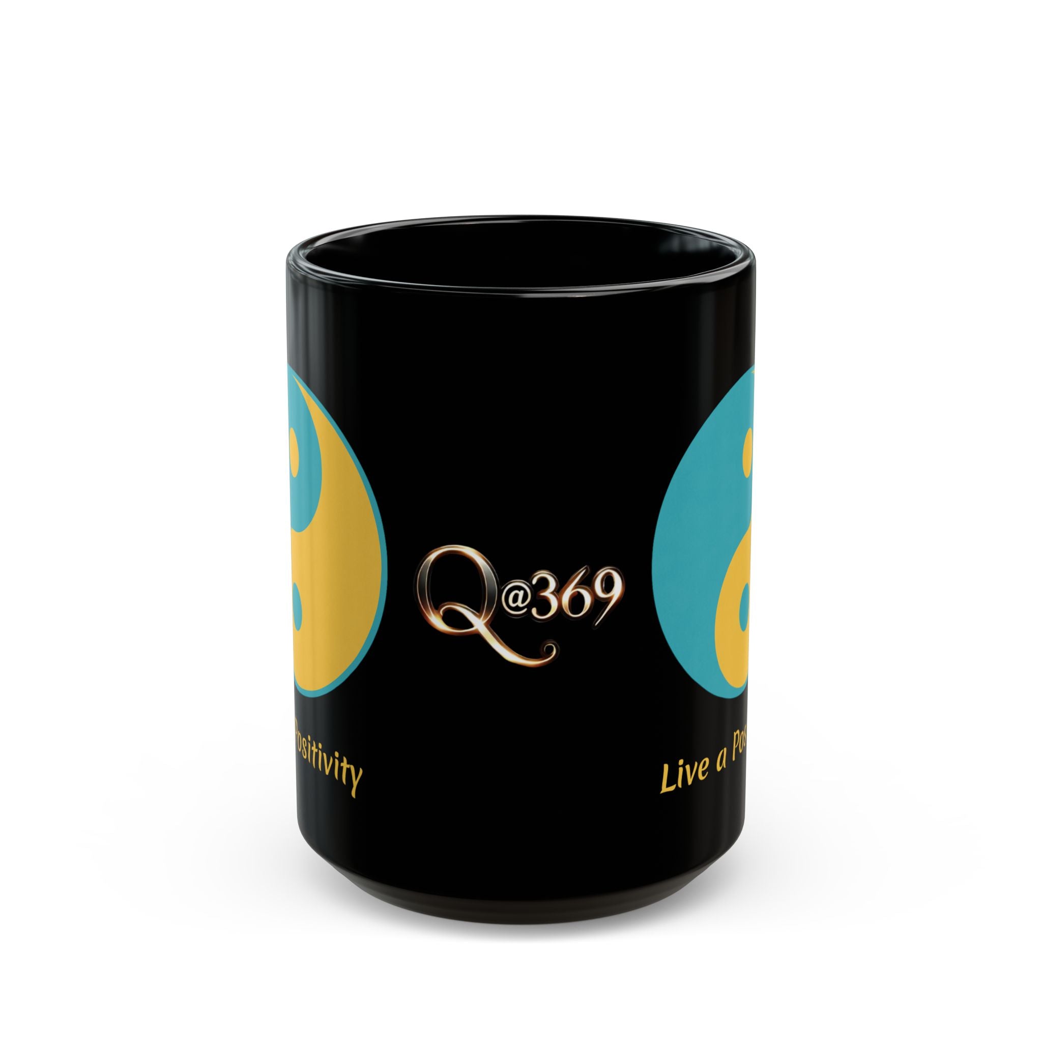 Yin Yang Black Mug -Choose Positivity Coffee Cup 11oz.